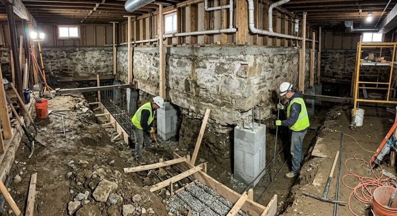 Basement Underpinning in Hyannis, MA