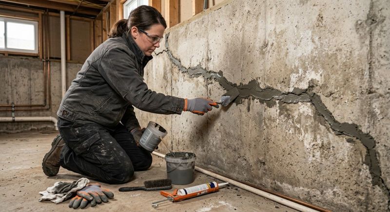 Cracked Basement Floor Repair in Hyannis, MA