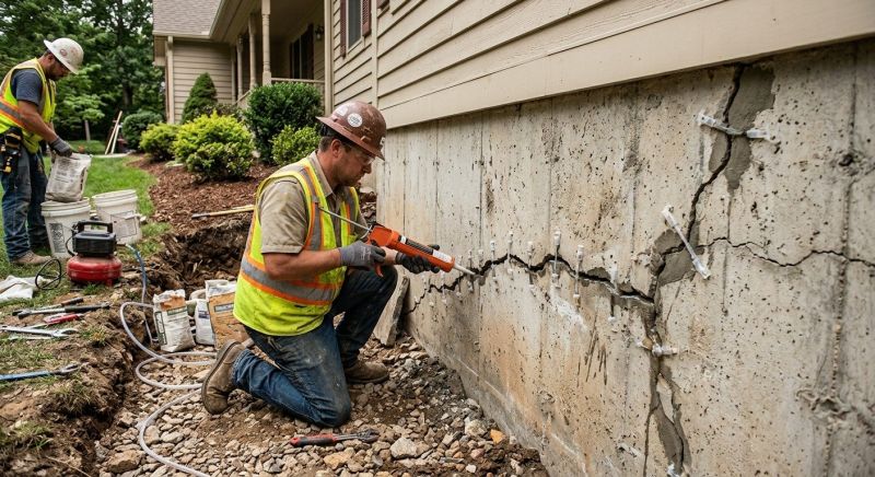 Cracked Foundation Repair in Edgartown, MA