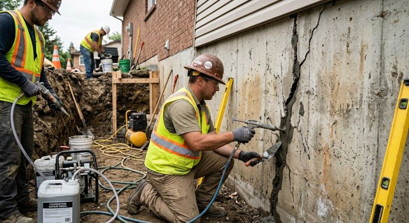Cracked Foundation Repair in Falmouth, MA