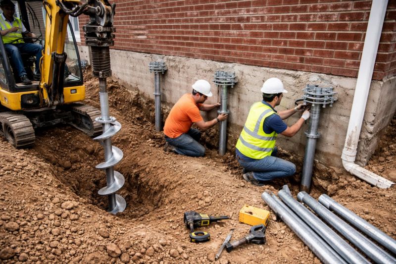 Helical Piers Installation in Hyannis, MA