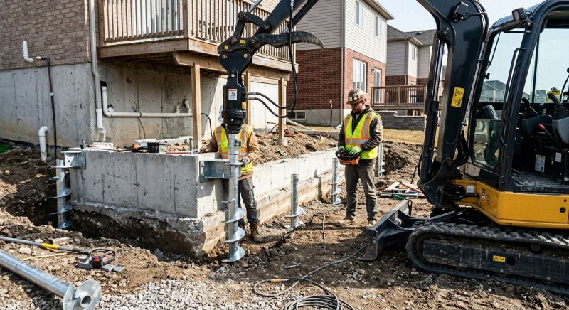 Helical Piers Installation in Hyannis, MA